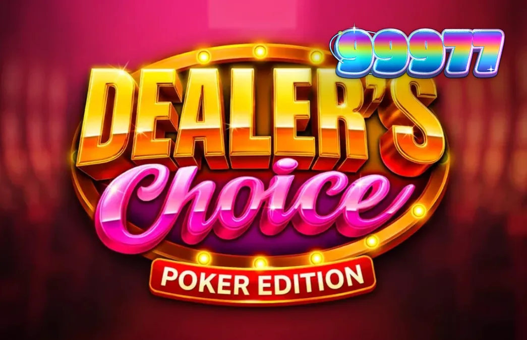 Interface do jogo Dealer’s Choice: Poker Edition com elementos de cartas e feltro verde.